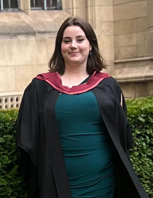 girl wearing graduation gown